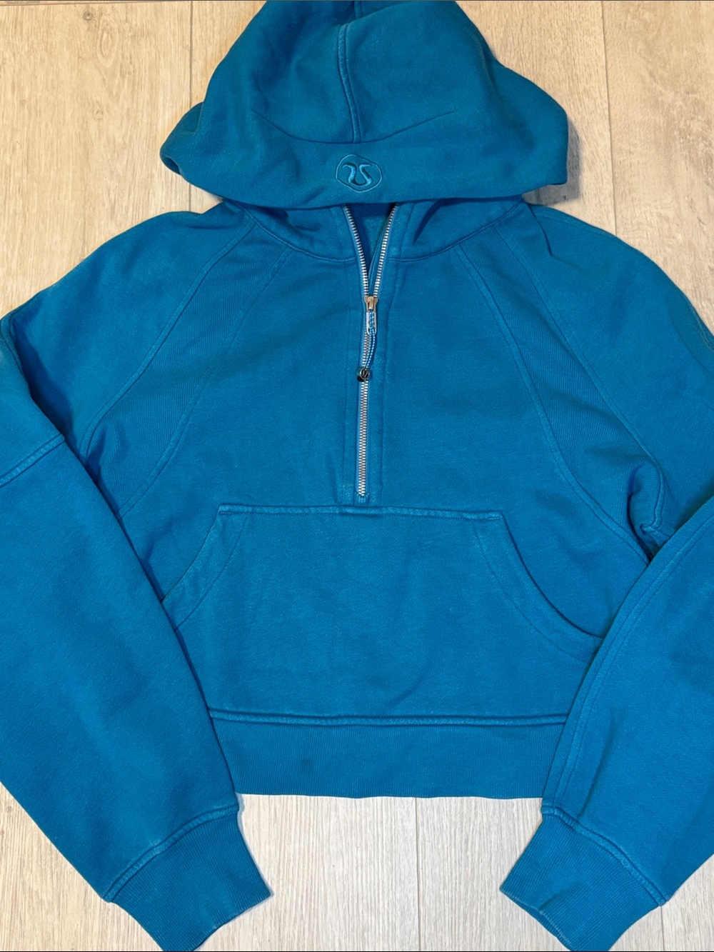 lululemon athletica Hawaiian Blue Half-Zip Scuba Hoodie Sweatshirt